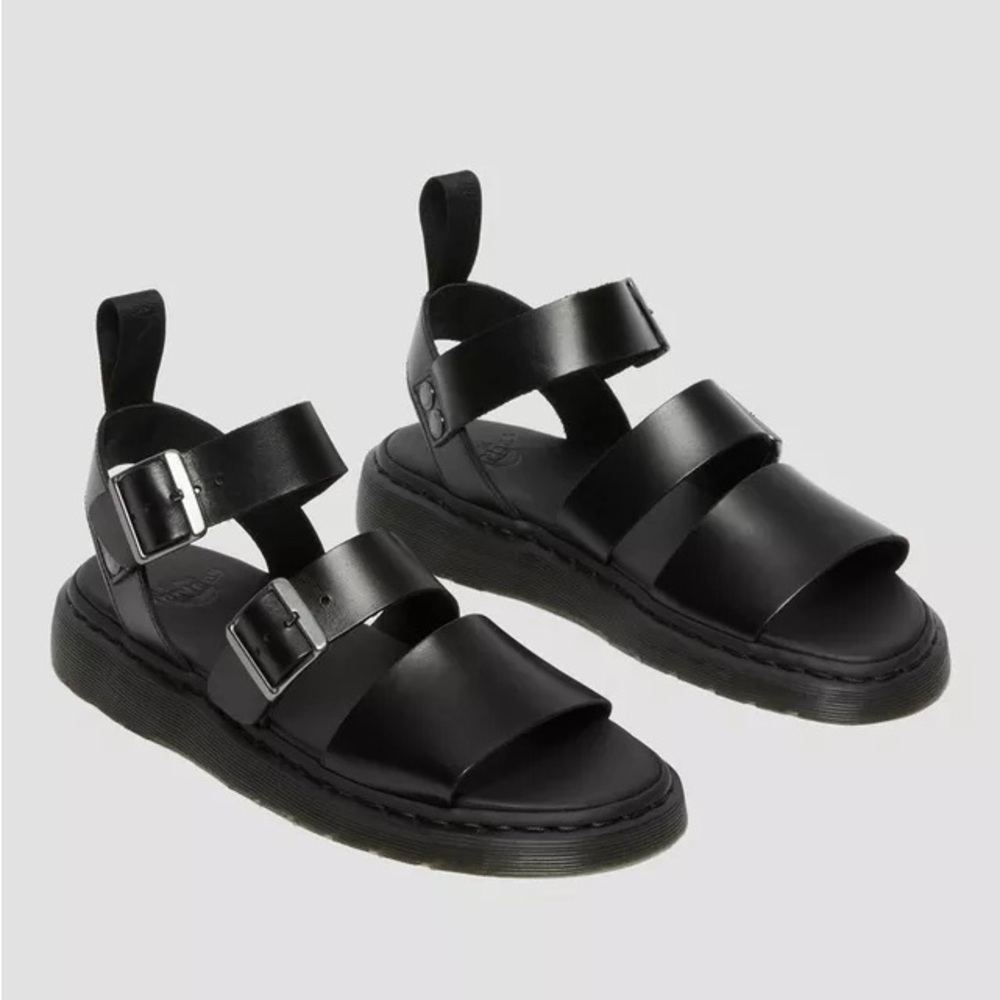 NWT Dr. Martens Gryphon Brando Black Leather Gladiator Sandal W 11.5/M 10.5